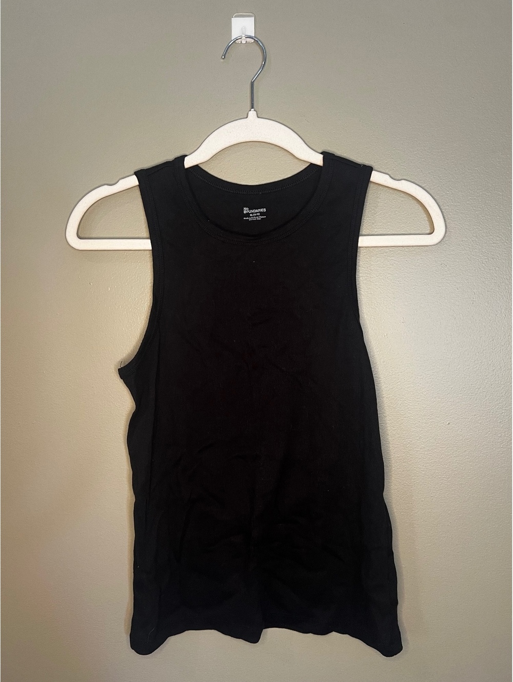 No Boundaries Black Ribbed Sleeveless Tank Top